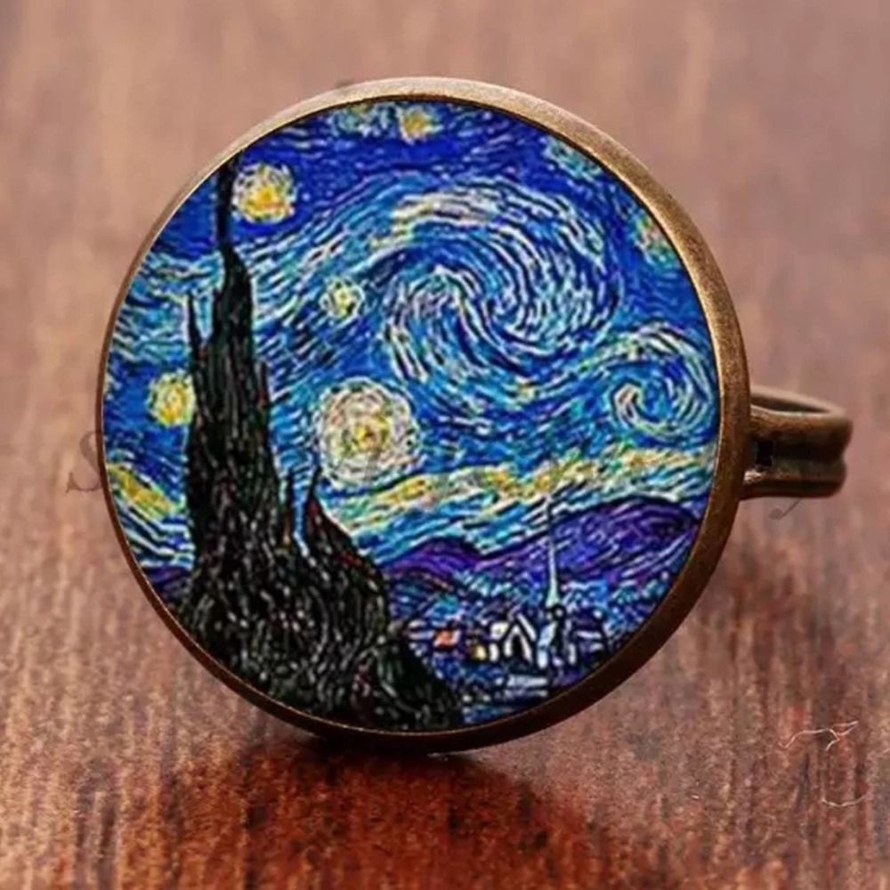 THE STARRY NIGHT Van Gogh Artisan Adjustable Ring